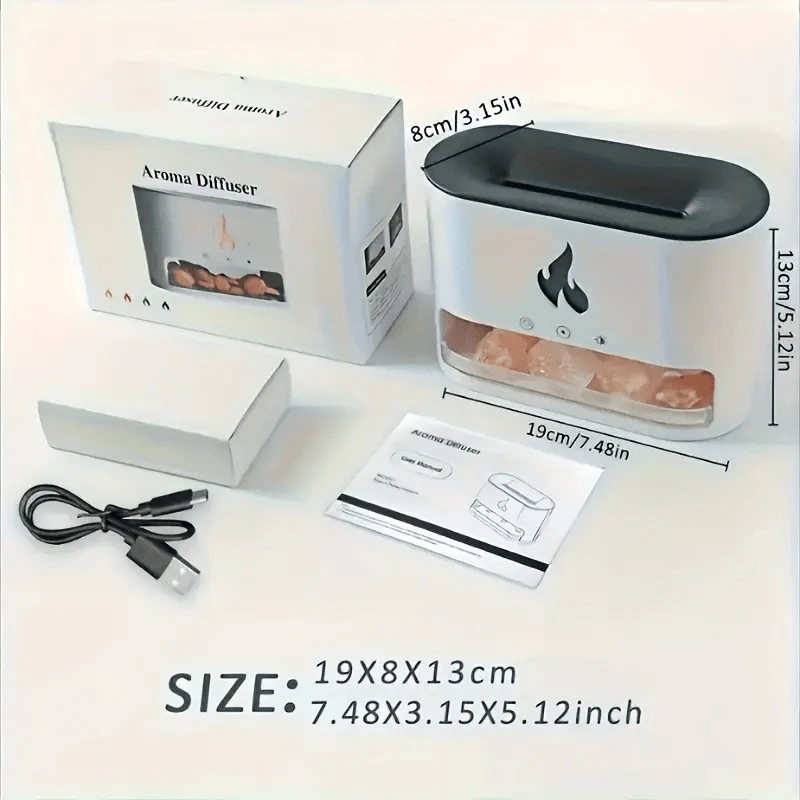 Mpow Salt And Stone Simulation Seven Color Flame Aromatherapy Diffuser 7 Mpow Salt And Stone Simulation Seven Color Flame Aromatherapy Diffuser - Image 5