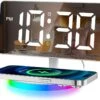 Mpow Alarm Clock For Heavy Sleepers, Digital Alarm Clock For Bedroom Decor, LED Mirror Clock With Adjustable Brightness & Wireless Charging, Automatically Dim At Night, Progressive Volume - White -MPOW SHOP 1 19271f24 cfee 4d0b 9392 24f85280f93f