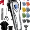 Mpow Cordless Hair Clippers For Men W/Battery Display, 5H Professional Hair Cutting Kit With 10 Combs, Rechargeable Barber Clippers Beard/Hair Trimmer With Scissors, Cape For Men Women Kids -MPOW SHOP 1 b56dd6ab f0f0 486d a90c d8805b8262b1