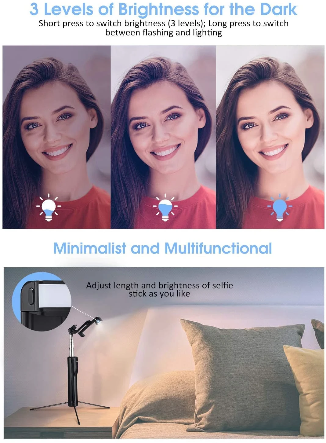 MPOW PA168A Selfie Stick With Fill Light 6 MPOW PA168A Selfie Stick With Fill Light - Image 4