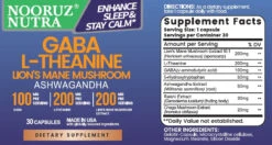 NOORUZ Extract Organic Lion's Mane Mushroom With GABA & Ashwagandha & L-Theanine - For Sleep & Memory & Relaxation - Mushroom For Focus -Capsules -MPOW SHOP 300 1