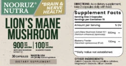 Lions Mane Mushroom Cognition Capsules (Capsules) Lions Mane Mushroom 10:1 Extract And Blueberry Power Capsules | Brain Supplement, Brain Vitamins, Focus Supplement -MPOW SHOP 300