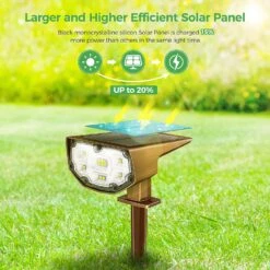 CD297 Bronzed-Colored Solar Spotlights 2 Pack, Cold White -MPOW SHOP 3 91873681 40c3 4526 af77 e004cda696b6
