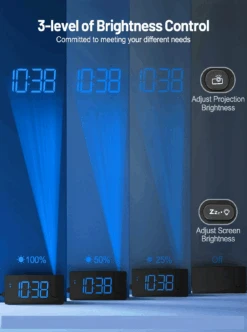 Mpow Projection Alarm Clock, Digital Clock For Bedroom, 3-Level Brightness Dimmer, USB Charger -MPOW SHOP 3 92c30644 7557 42bf 8be5 9f467936e7bf