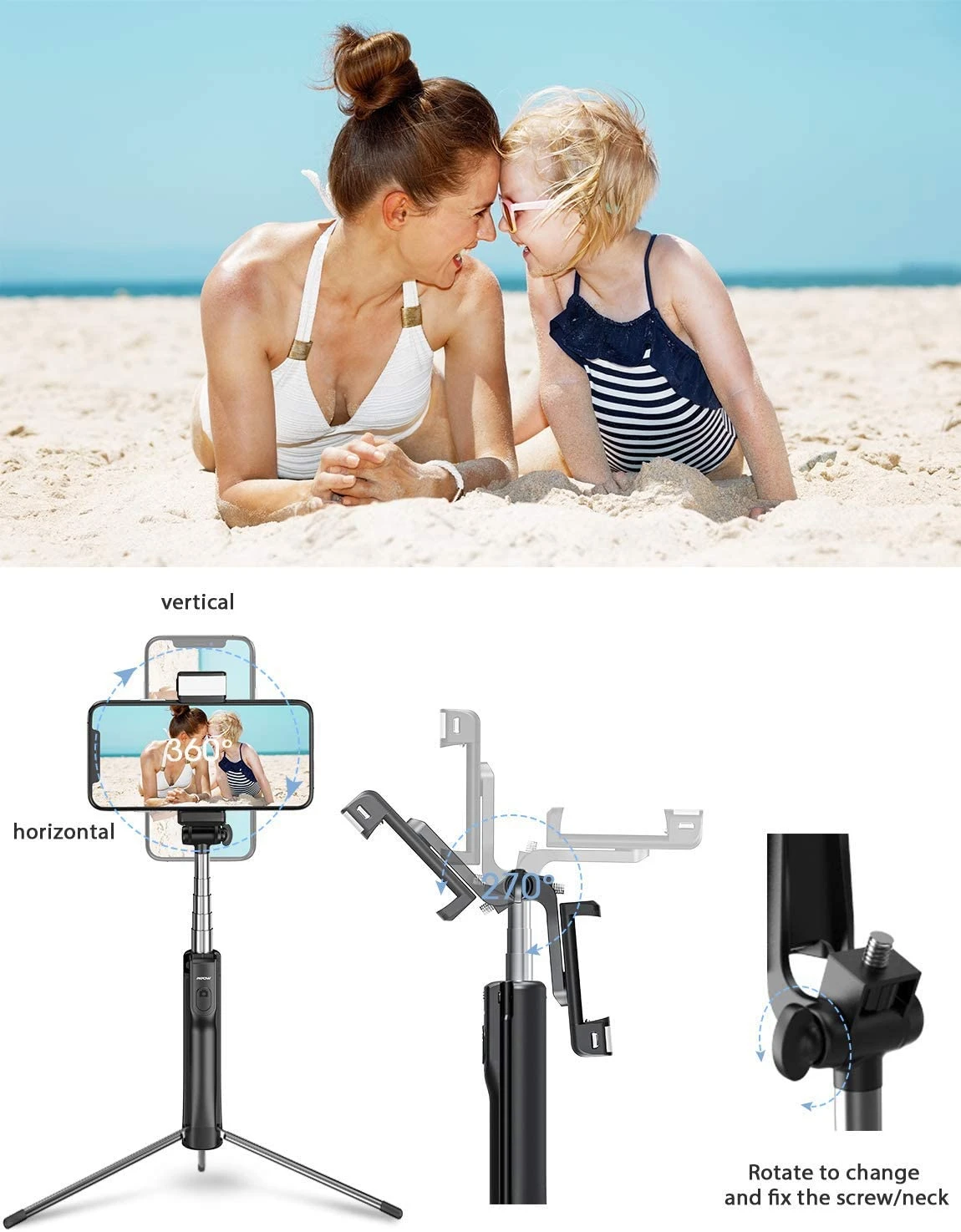 MPOW PA168A Selfie Stick With Fill Light 7 MPOW PA168A Selfie Stick With Fill Light - Image 5