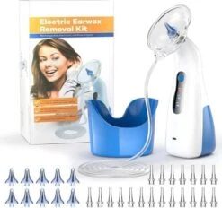 Safe Ear Irrigation Kit For Ear Washing,4 Pressure Setting, Ear Basin,Towel And Wax Examination Tool Kit With 30 Tips