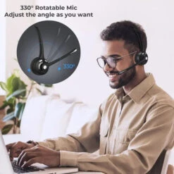 FrapCekre Bluetooth Headset With Microphone, 1.76oz Light Trucker 330° Rotating Mic -MPOW SHOP 51 1s9bcA4L. AC
