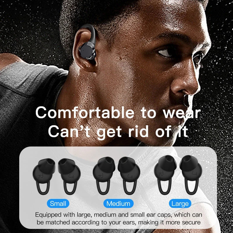 Mpow Bluetooth Headphones Wireless Earbuds 36Hrs Playtime Wireless Charging Case Digital LED Display Over-Ear Earphones With Earhook Waterproof Headset With Mic For Sport Running Workout Black 8 Mpow Bluetooth Headphones Wireless Earbuds 36Hrs Playtime Wireless Charging Case Digital LED Display Over-Ear Earphones With Earhook Waterproof Headset With Mic For Sport Running Workout Black - Image 6