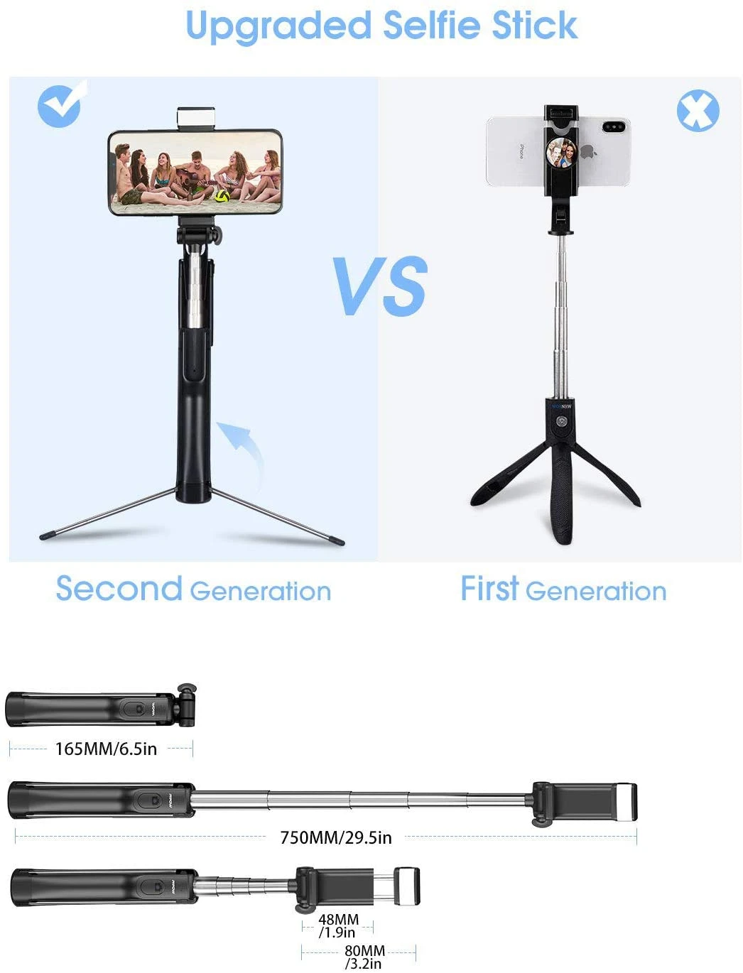MPOW PA168A Selfie Stick With Fill Light 9 MPOW PA168A Selfie Stick With Fill Light - Image 7