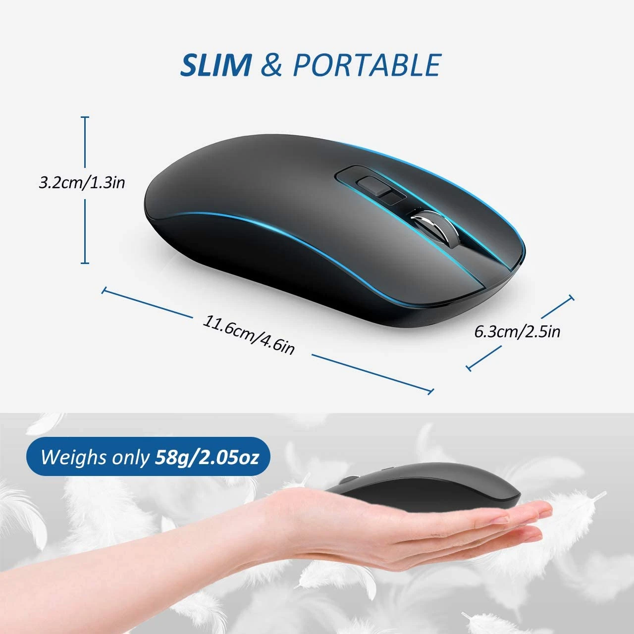 Slim & Noiseless 2.4G USB PC Laptop Computer Cordless Mice With Nano Receiver,1600 DPI Mouse 9 Slim & Noiseless 2.4G USB PC Laptop Computer Cordless Mice With Nano Receiver,1600 DPI Mouse - Image 7