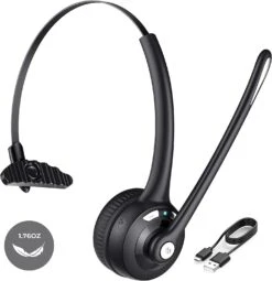FrapCekre Bluetooth Headset With Microphone, 1.76oz Light Trucker 330° Rotating Mic