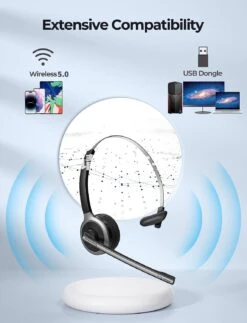 Mpow Wireless Headset With Microphone & USB Adapter For PC -MPOW SHOP 61 yB8VXC L. AC SL1500