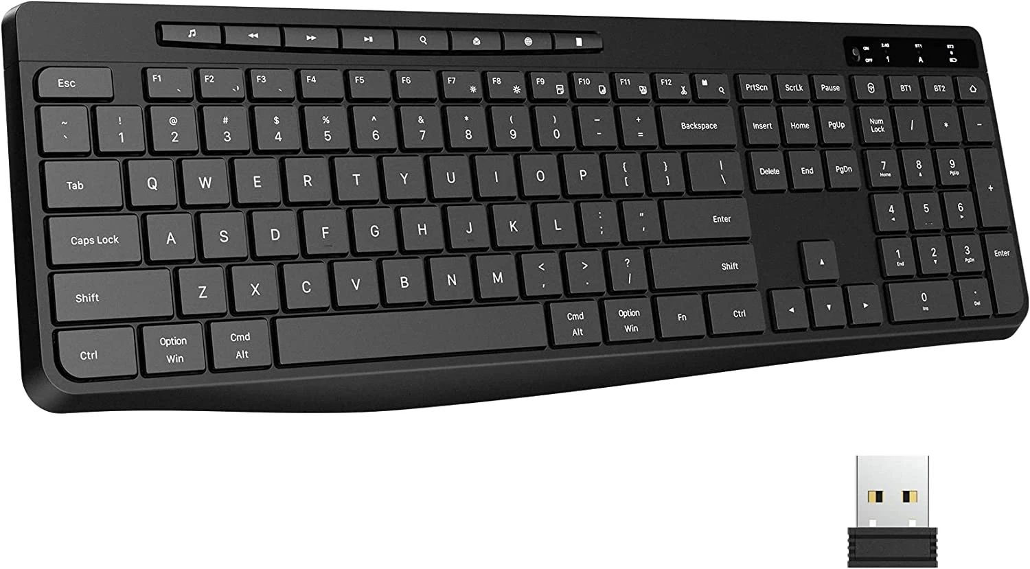 Wireless Keyboard Multi-Device,2.4G & Dual Bluetooth Computer Keyboard 3 Wireless Keyboard Multi-Device,2.4G & Dual Bluetooth Computer Keyboard