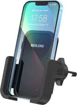 Car Phone Holder Mount, Car Vent Phone Mount, 3 Sides Full Wrap Clamp Arm&Hook Vent Clip, Big Car Phone HolderUnder 7.0"&Thick Cases