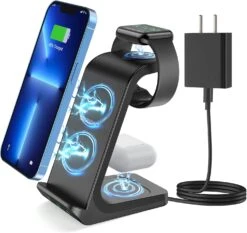 Mpow True 3 In 1 Wireless Charger, IPhone Charging Station .Fast 15W Wireless Charger