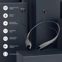 Neckband Bluetooth Headphones, Around The Neck Headphones 24H+ Playtime, Bluetooth Headsets With Call Vibration, Shark Jaw Design Wireless Earbuds+Noise Isolation/Built-in Mic/IPX7 Waterproof -MPOW SHOP 61y9vWucNeL. AC SL1500