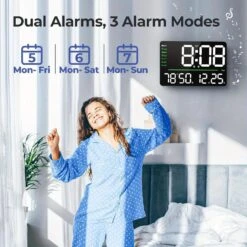 Mpow 16" Large Digital Wall Clock Black -MPOW SHOP 62b6341642d996f05a5745b74108819a