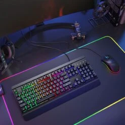 Metal Gaming Keyboard, Rainbow LED Backlit Silent Keyboard With Wrist Rest -MPOW SHOP 71 PNDfu1pL. AC SL1280