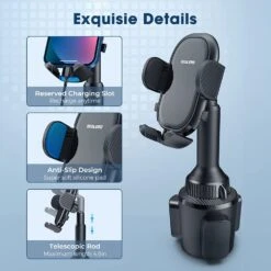 Cup Holder Phone Mount, Adjustable Telescopic Arm Cup Phone Holder For Car -MPOW SHOP 711hPimI61L. AC SL1500