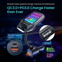 [Upgraded] CONFASE PD20W+2 CVC Mic V5.0 FM Transmitter For Car -MPOW SHOP 712qBoEIXpL. AC SL1500
