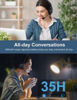 Mpow Bluetooth Headset With Microphone, AI Noise Cancelling Headset With 35Hrs Playtime -MPOW SHOP 713Mn1mpwYL. AC SL1500