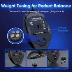 Gaming Mouse,RGB LED BacklitMouse With Side Buttons -MPOW SHOP 714VJ0NsE9L. AC SL1500