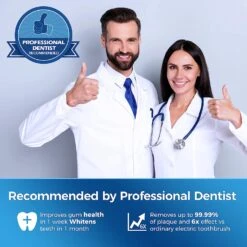 Sonic Electric Toothbrush For Adults With Holder And 10 Brush Heads, Rechargeable Sonic Toothbrush Fast 2 Hr Charge Last 35 Days, 40000 VPM And 3 Modes - Black -MPOW SHOP 714eFXEE7dL. AC SL1500