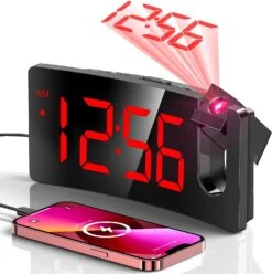 Mpow Projection Alarm Clock, Digital Clock For Bedroom, 3-Level Brightness Dimmer, USB Charger -MPOW SHOP 71GUGh4C65L. AC SL1500