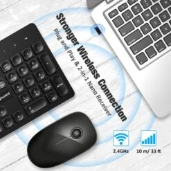 Wireless Keyboard And Mouse, 2.4GHz Silent Keyboard And Mouse Wireless, Ultra-Slim USB Keyboard, Keyboard Mouse Combo For PC Laptop Windows XP/7/8/10, Vista, Mac -MPOW SHOP 71GnDKd5gcL. AC SL1500