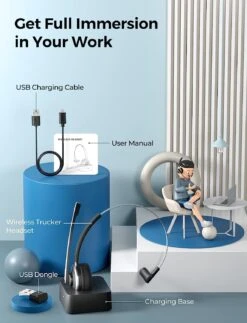 Mpow Wireless Headset With Microphone & USB Adapter For PC -MPOW SHOP 71HE0D0ydqL. AC SL1500