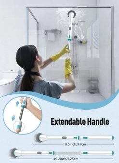 Electric Spin Scrubber, IPX7 Waterproof Cordless Cleaning Brush With 3 Brush Heads, Adjustable Extension Handle- HM708 -MPOW SHOP 71HUUvRJsvL. AC SL1500