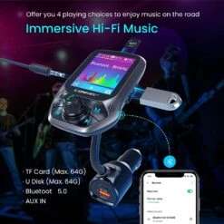 [Upgraded] CONFASE PD20W+2 CVC Mic V5.0 FM Transmitter For Car -MPOW SHOP 71IQLvCiRAL. AC SL1500