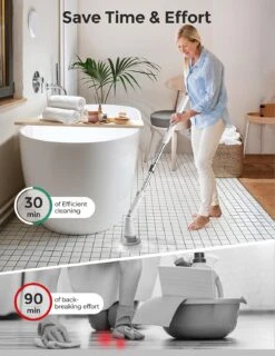 Electric Spin Scrubber Kh8 Pro,1.5H Bathroom Scrubber Dual Speed-HM742 -MPOW SHOP 71Ky08pFzAL. AC SL1500