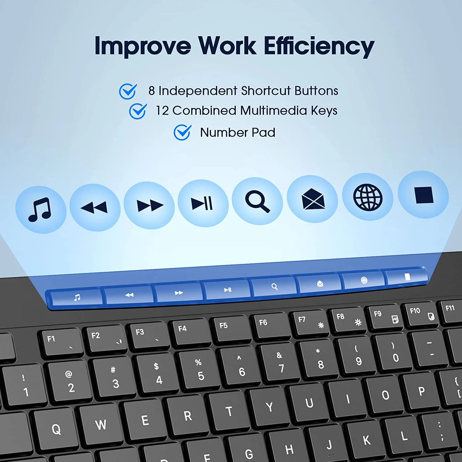 Wireless Keyboard Multi-Device,2.4G & Dual Bluetooth Computer Keyboard 7 Wireless Keyboard Multi-Device,2.4G & Dual Bluetooth Computer Keyboard - Image 5