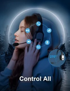 Mpow Bluetooth Headset With Microphone, AI Noise Cancelling Headset With 35Hrs Playtime -MPOW SHOP 71N16HF0rBL. AC SL1500