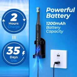 Sonic Electric Toothbrush For Adults With Holder And 10 Brush Heads, Rechargeable Sonic Toothbrush Fast 2 Hr Charge Last 35 Days, 40000 VPM And 3 Modes - Black -MPOW SHOP 71QgrJN9ImL. AC SL1500