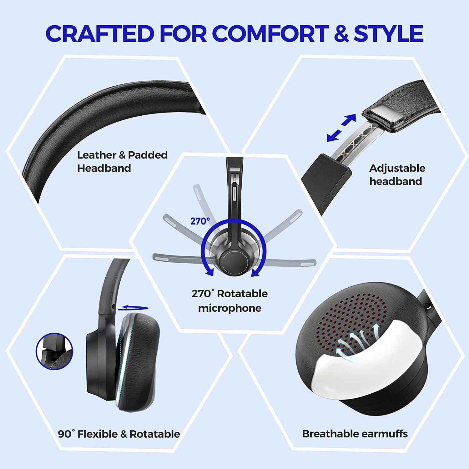 USB Headsets With Microphone, Computer Headset For Laptop 7 USB Headsets With Microphone, Computer Headset For Laptop - Image 5
