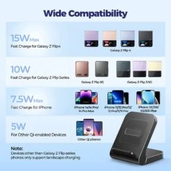 Mpow Samsung Galaxy Z Flip Wireless Charger,Galaxy Z Flip Wireless Charger,Galaxy Z Flip3/4 Fast Wireless Charger Stand,15W -MPOW SHOP 71U0nJFfy8L. AC SL1500