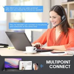 Wireless Headset, 𝟮𝟬𝟮𝟯 𝗡𝗲𝘄 Wireless 5.0 Headset With Microphone-BH617 -MPOW SHOP 71UcxwxU 8L. AC SL1500