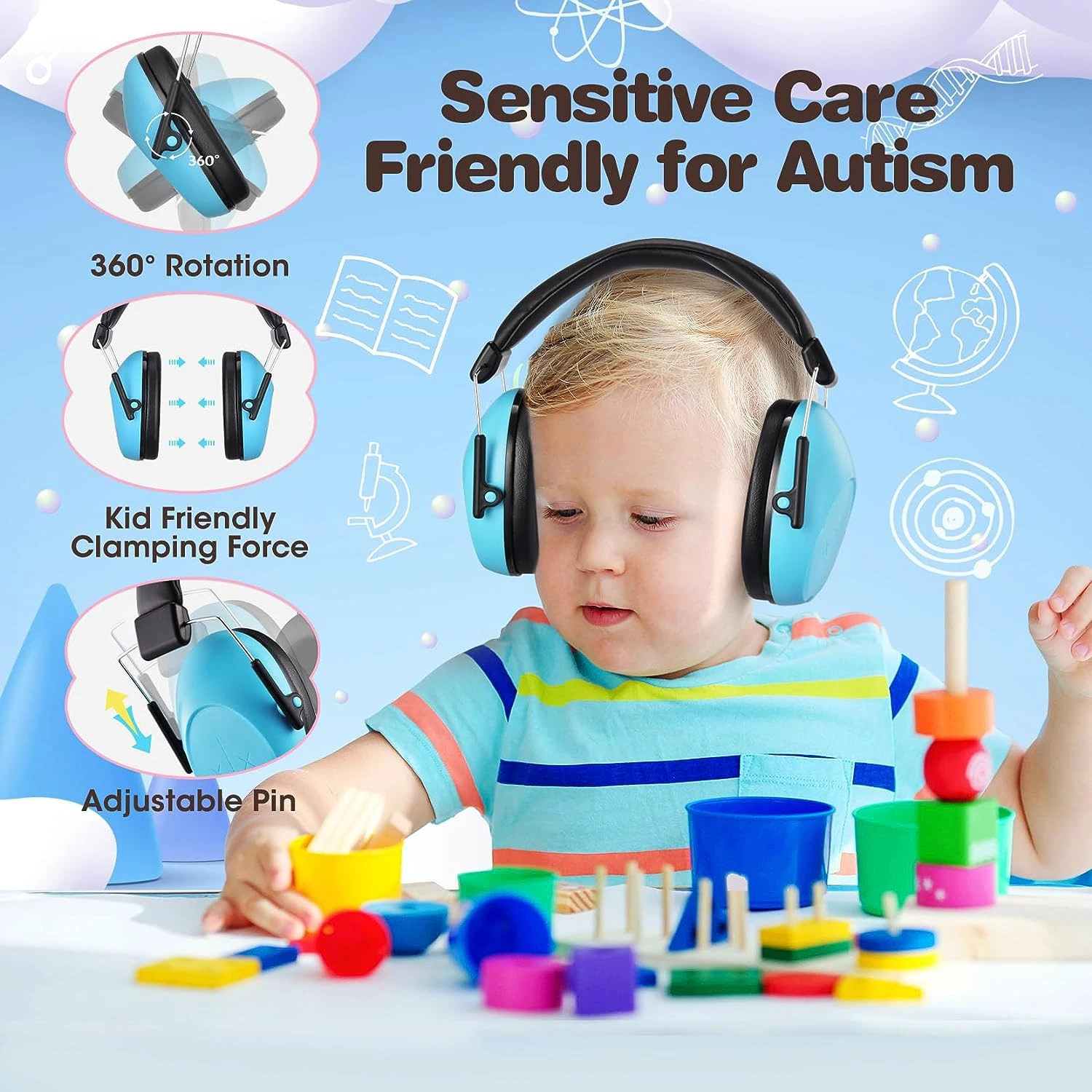 Mpow SNR 29dB Noise Cancelling Headphones For Kids,Ear Muffs *2 6 Mpow SNR 29dB Noise Cancelling Headphones For Kids,Ear Muffs *2 - Image 4