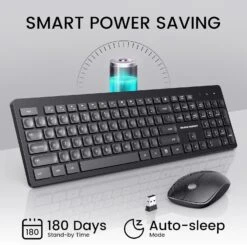Wireless Keyboard And Mouse, 2.4GHz Silent Keyboard And Mouse Wireless, Ultra-Slim USB Keyboard, Keyboard Mouse Combo For PC Laptop Windows XP/7/8/10, Vista, Mac -MPOW SHOP 71Wvx94vZPL. AC SL1500