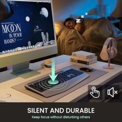 Wireless Keyboard And Mouse Combo,LIZRROT Ergonomic Computer Keyboard With Wrist Rest,2.4GHz Full-Sized Silent Mouse And Keyboard Combo With Phone Holder For Window, Mac, PC, Laptop,Silver -MPOW SHOP 71dbwbr NpL. AC SX466