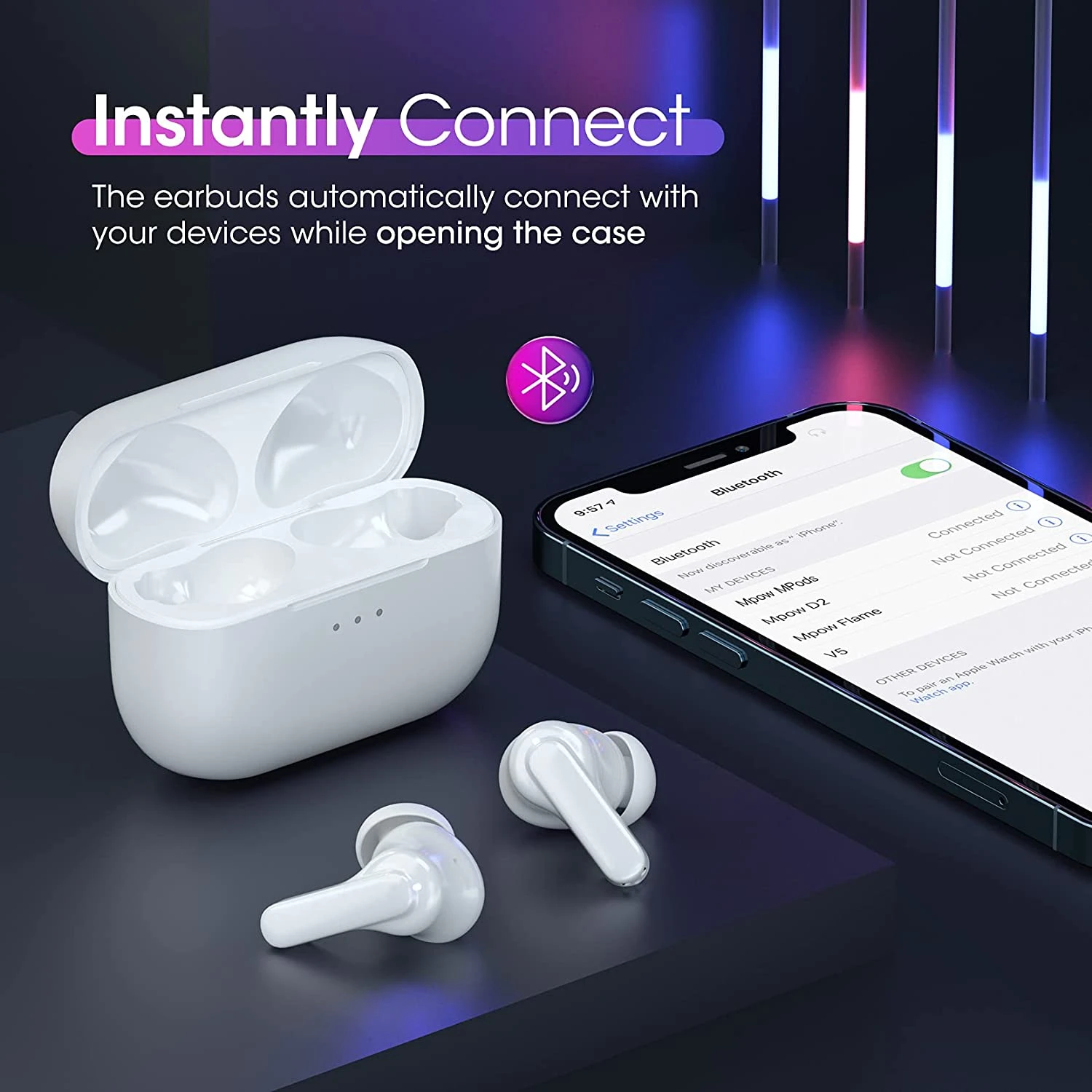 MPOW MPods Wireless Earbuds With 4 Microphone Noise Cancellation Wireless Charge 7 MPOW MPods Wireless Earbuds With 4 Microphone Noise Cancellation Wireless Charge - Image 5