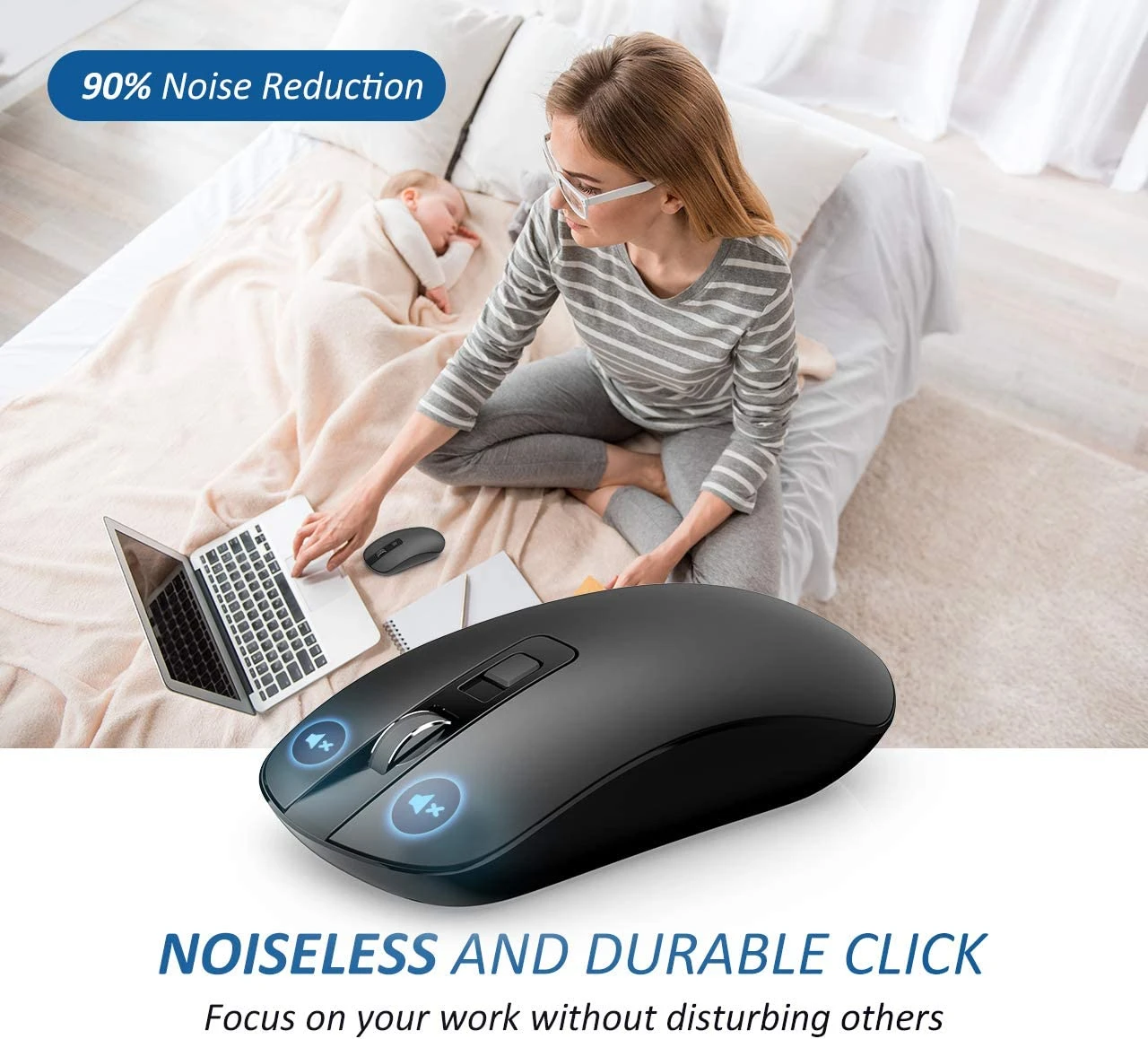 Slim & Noiseless 2.4G USB PC Laptop Computer Cordless Mice With Nano Receiver,1600 DPI Mouse 6 Slim & Noiseless 2.4G USB PC Laptop Computer Cordless Mice With Nano Receiver,1600 DPI Mouse - Image 4