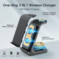 Mpow True 3 In 1 Wireless Charger, IPhone Charging Station .Fast 15W Wireless Charger -MPOW SHOP 71ezX3abOKL. AC SL1500