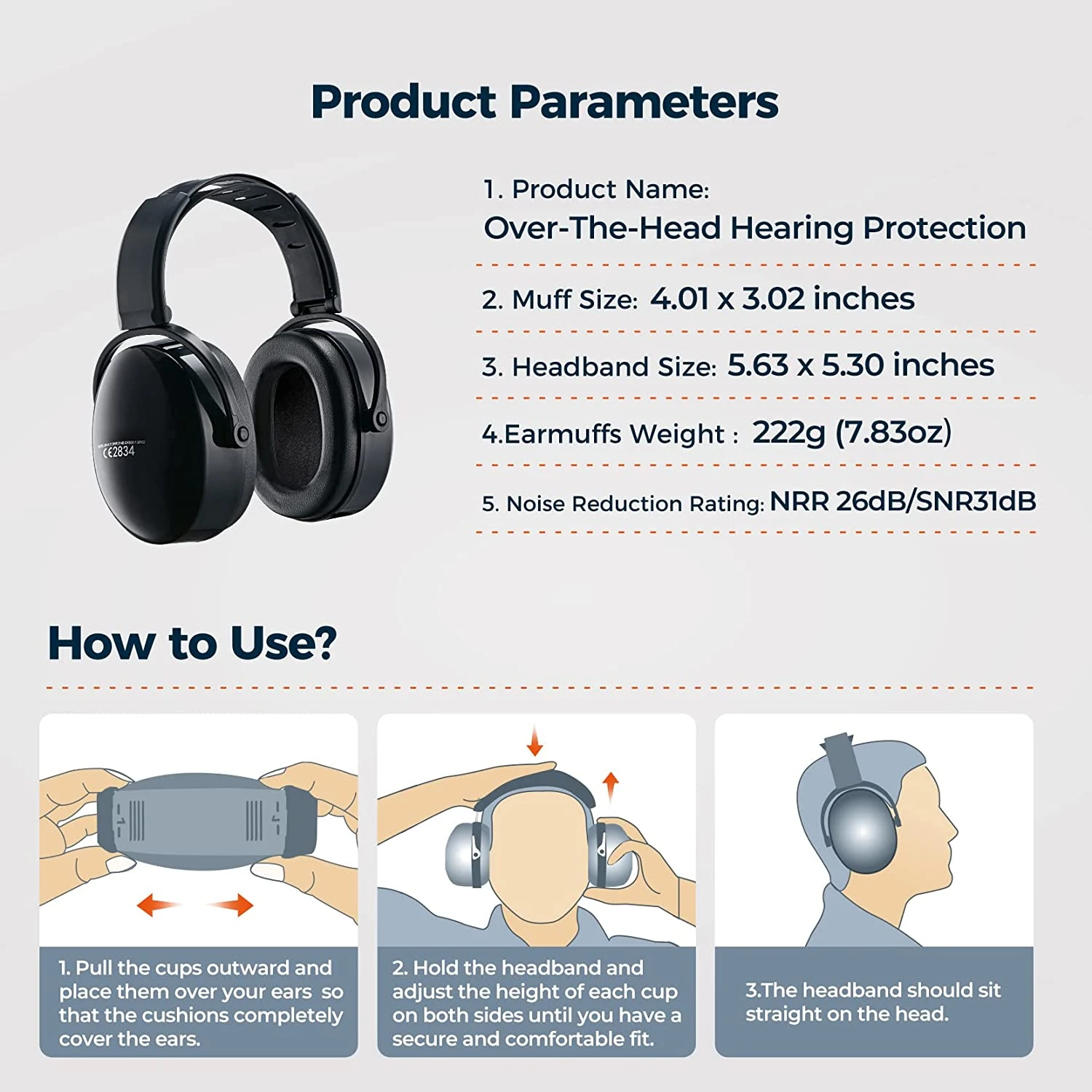 Mpow Ear Protection For Shooting, Noise Cancelling Headphones 10 Mpow Ear Protection For Shooting, Noise Cancelling Headphones - Image 8