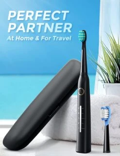Mpow Sonic Electric Toothbrushh With 8 Brush Heads, Travel Case, 40000 VPM Deep Clean 5 Modes -MPOW SHOP 71fcAbVR9xS. AC SL1500