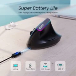 Wireless Ergonomic Mouse, RGB Vertical Mouse,800-1600 DPI For Laptop -MPOW SHOP 71ia TZN20L. AC SL1500