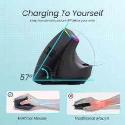 Wireless Ergonomic Mouse, RGB Vertical Mouse,800-1600 DPI For Laptop -MPOW SHOP 71jBbWXnRPL. AC SL1500