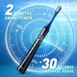 Sonic Electric Toothbrush For Adults With Holder And 10 Brush Heads, Rechargeable Sonic Toothbrush Fast 2 Hr Charge Last 35 Days, 40000 VPM And 3 Modes - Black -MPOW SHOP 71kx7c35gUL. AC SL1500